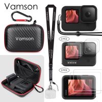 Vamson เคสป้องกันซิลิโคน + ปกป้องหน้าจอกระจกเทมเปอร์ + เคสขนาดเล็กสำหรับ Gopro Hero 10 9 Hero9