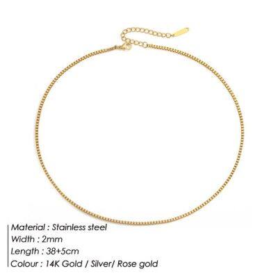 JDY6H 316L Stainless Steel Box Chain Necklaces For Women Romance Chocker Necklace Jewellery Wholesale/