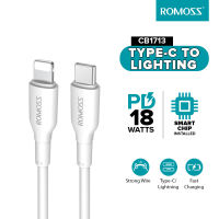 【COD+การจัดส่งในประเทศไทย】Romoss CB1713 Type-C to Lightning PD18W Fast Charge TPE Material Cable