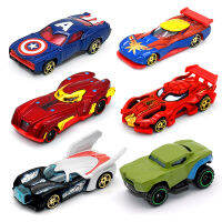 รถของเล่นกัปตันอเมริกา Ironman Figurines รถบรรทุกตลกดึงกลับรถของเล่นสำหรับชาย Gift
