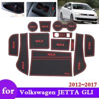 Ruer แผ่นรองแก้วแบบมีร่องสำหรับ VW โฟล์คสวาเก้น JETTA GLI 2012 2013 2014 2015 2017 2016กันลื่นที่ช่องประตูสติกเกอร์ตกแต่งรถยนต์