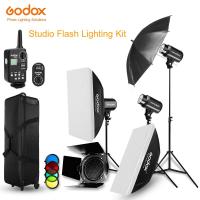 Godox Strobe Studio Flash Light Kit 900W Photographic Lighting -Strobes, Barn Doors, Light Stands, Triggers, Umbrellas, Soft Box