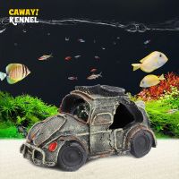 【CC】✑  1 Car Wreck Shrimp Dodge Aquarium Landscaping Decoration Props Resin Handicraft D9182