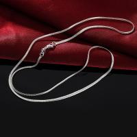 Charms wedding , 2MM Flat Snake chain silver color cute for women Men necklace jewelry silver fashion cute necklace LN026