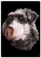 ป้ายโลหะ Schnauzer Hund โปสเตอร์สุนัขป้ายตกแต่งศิลปะบนผนังการตกแต่งบ้าน-8X12นิ้ว (20X30ซม.) 0718