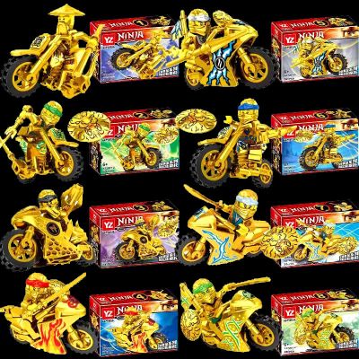 10Th Anniversary Golden Minifigure Motorcycle 2023 New Product LEGO Phantom Ninja Assembled Building Block Toys 【AUG】