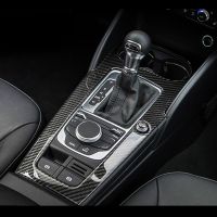 Carbon Fiber Center Console Gear Shift Panel Decoration Cover Trim For Audi A3 8V 2013-2018 LHD Car Interior Accessories