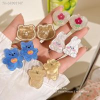 ☍∏ 2023 Spring Cartoon Plastic Cute Bear Bunny Heart Flower Hair Clips For Girl Kids Kawaii Sweet Hairpin Fashion Accessories