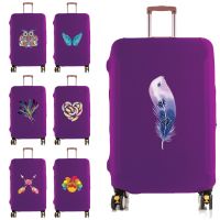 Travel Luggage Cover Elasticity Luggage Protective Covers Suitable for 18-28 Inch Feather Print Trolley Case Suitcase Dust Cover