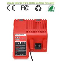 Li-ion Battery Charger 110-240V Fast Lithium Battery Charger for Milwaukee M18 48-11-1815 48-11-1828 48-11-2401 48-11-2402