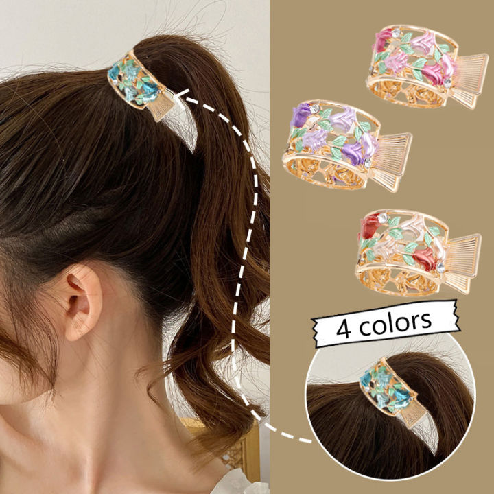 high-ponytail-artifact-tassel-diamond-studded-pearl-ball-head-clip-fixed-ponytail-buckle-hairpin-back-head-claw-clip-headdress-hairpin