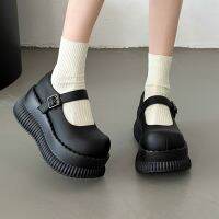 สไตล์โกธิค Chunky Platform Wedges ผู้หญิงหวานน่ารัก Mary Janes รองเท้าฤดูใบไม้ผลิฤดูร้อนฤดูใบไม้ร่วงแฟชั่นผู้หญิงรองเท้าปั๊มLoafers