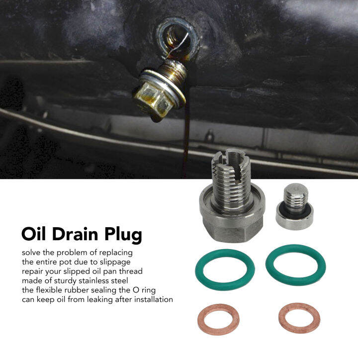 Self Tapping Oil Pan Thread Repair Set Oversize Piggyback Drain Plug