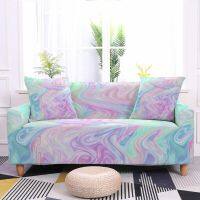 3D Colorful Marble Sofa Cover For Living Room Elastic Stretch Sectional Slipcover Armchair Slipcover Home Decor Housse De Canapé