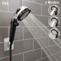 Black Silver High Pressure Shower Head Water Saving 3 Modes Handheld Showerheads Filter Water Eco Shower Bathroom Accessories Showerheads