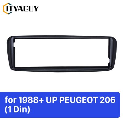 แผงชุดตัดแต่งหน้าปัดวิทยุติดรถยนต์สำหรับ PEUGEOT 206 1 Din 183*53มม. โครงแผงตัวแปลงสเตอริโอรถยนต์