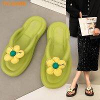 EVA flip-flop ฤดูร้อนของผู้หญิงสวมใส่ในรองเท้าแตะชายหาดพื้นแบนน้ำหนักเบาสไตล์เกาหลีส้นเตี้ย