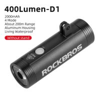 ROCKBROS ไฟหน้าจักรยานไฟจักรยาน400LM พร้อมที่ยึด IPX3 USB แบบชาร์จได้จักรยานไฟฉาย Combo Out ที่จับด้านหน้า