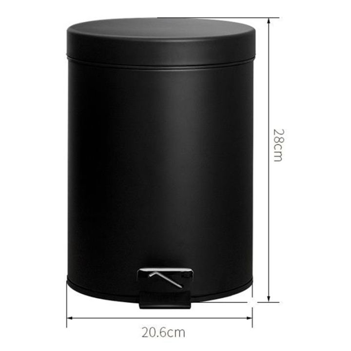 trash-can-5-liter-trash-can-iron-pedal-cylinder-with-cover-frosted-black-home-kitchen-bathroom-living-room-office-etc