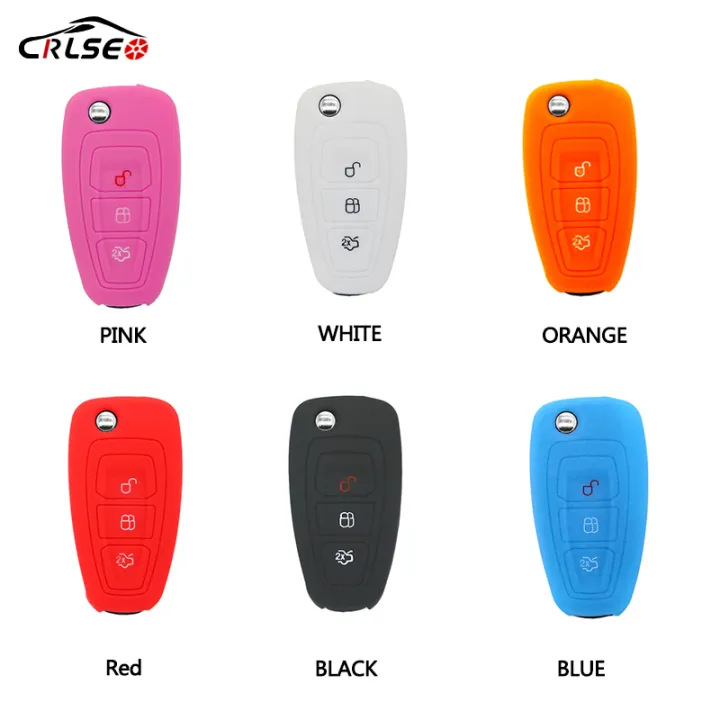 CRLSEO For Ford Silicone Key Cover Car Key Holder For Ford Ranger Mustang Ecosport Everest Focus