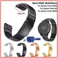 Suitable For 26 22 20MM Watchband Strap Garmin Fenix 6X 6S 6 Pro 5X 5 5S 3 3HR Watch Quick Release Stainless Steel Strip Wrist Ba