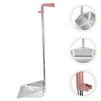 Dustpan Cleaning Pan Stainless Steel Garbage Broom Handle Sweeper Set Lobby Handled Indoor Outdoor Stand Up Trash Office Metal