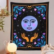 Hot K Thảm Trang Trí Tường Mặt Trăng Tarot Thực Vật Thẩm Mỹ Thảm Nghệ