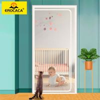 Reinforced Pets Proof Screen Door Heavy Duty Screen Door with Bilateral Zipper Prevent Dogs Cats Running Out from Home Kitchen