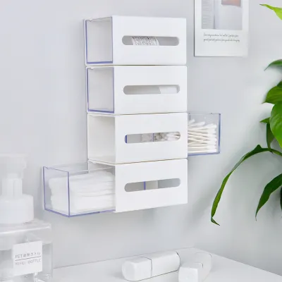 Multi-purpose Storage Box Powder Puff Storage Case Wall-mounted Storage Box Dormitory Storage Solution Bathroom Storage Rack