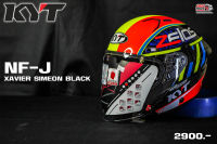 KYT HELMET หมวกกันน็อคครึ่งใบมีเเว่นในตัว รุ่น NFJ  ลาย XAVIER SIMEON BLACK