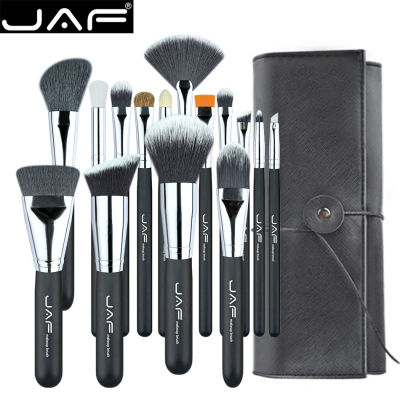 JAF 15 PCS Professional Makeup Brushes Natural and Synthetic Hair Make Up Brush Set Suitable for Traveling J1502SSY-B