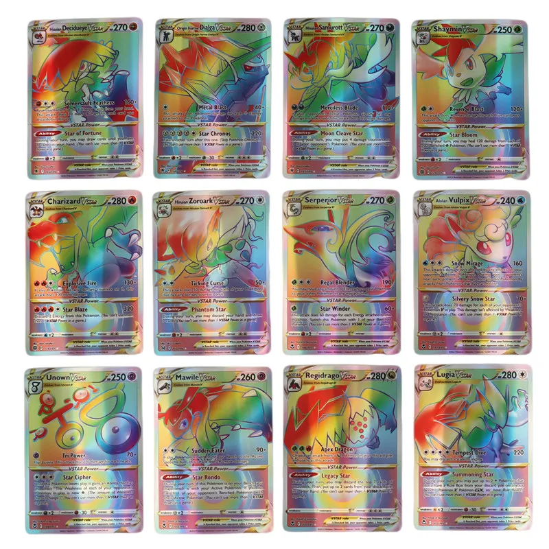 NEW Pokemon Cards English Version Holographic Miraidon EX Arceus Vstar  Charizard Vmax Pokemon Shiny Cards set