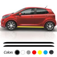 Car Stickers For KIA Picanto Morning Carbon Fiber Sport Door Side Skirt Stripes Styling Body Decor Auto Accessories Viny Decals