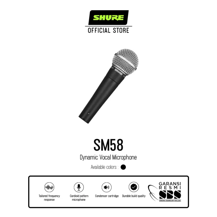 Shure SM58S Dynamic Vocal Microphone (ON/OFF SWITCH) Lazada Indonesia