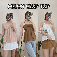 S027 : Melon Top เสื้อสายเดี่ยวแต่งโบว์หน้าอก