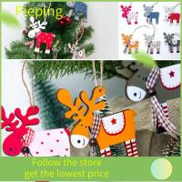 PIEPING DIY Home Decor Gifts Wooden Ornaments Christmas Decoration Xmas Tree Hanging Elk Pendant