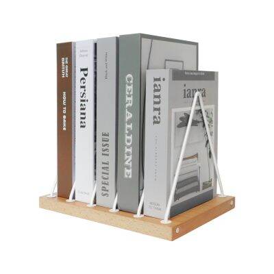 Wooden Bookends Wood Book Ends Holder Shelf Rack Document File Tray Magazine Stationery Desk Organizer Office Accessories