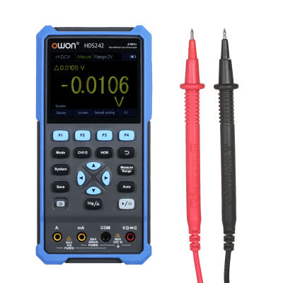 OWON Handheld Oscilloscope Multimeter 2CH 40MHz Bandwidth 20000 Counts 2-in-1 Digital Scope Meter with 3.5-inch LCD Color Screen for Automobile Maintenance Power Detection EU Plug