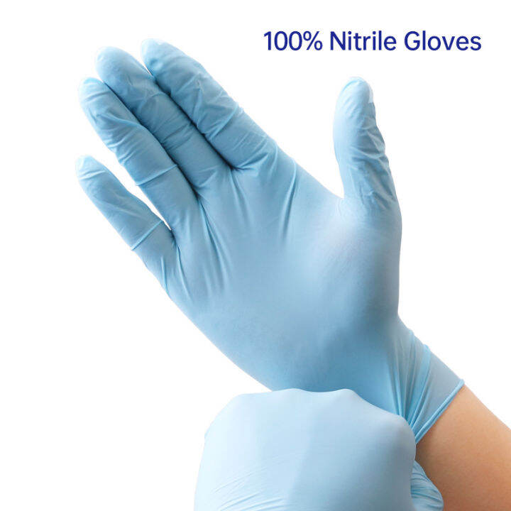 Nitrile Gloves Black 100pcs Food Grade Waterproof Allergy Free