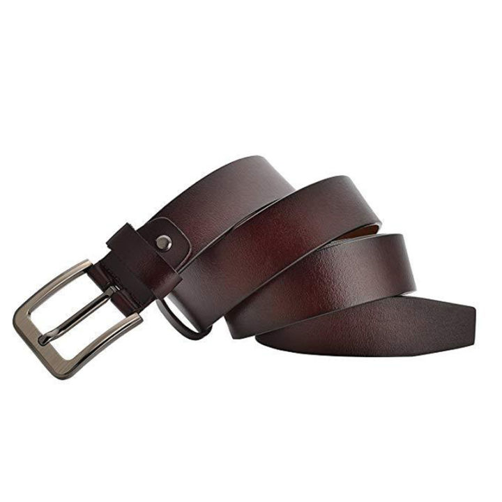 Cheap Men Cow Leather Belt Luxury Vintage Metal Pin Buckle Designer Belts  Cowskin Strap Male for Jeans