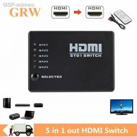 “Mimeo Grwibeou ตัวสลับ Hdmi 5X1 Hd 1080P Vídeo Switch Divisor Com Controle Remoto Ir 5 Em 1 Fora Hub Para Hdtv Dvd Xbox Ps3