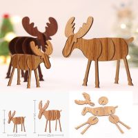Wooden DIY Elk Decoration Children 39;s Creative Gift Desktop Decoration for christmas Festival decorations ornaments supply
