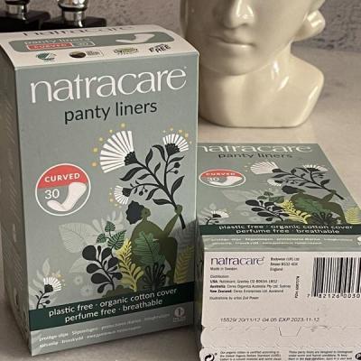 New Packaging Natracare Organic Natural Sanitary Pads Curved 30 Count