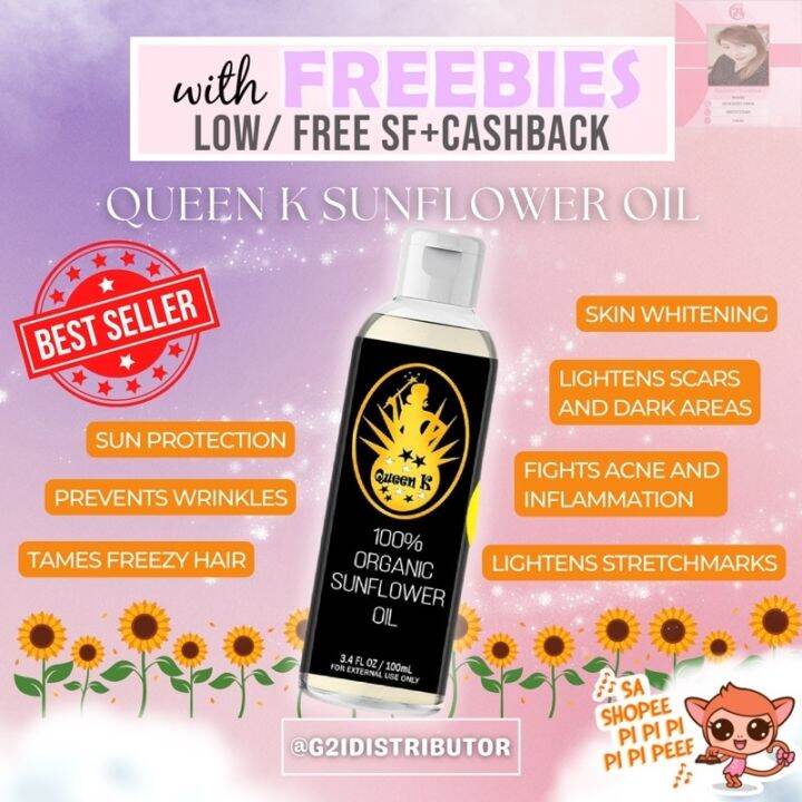 ORIGINAL Organic Sunflower Oil by Queen K Cosmetics Lazada PH