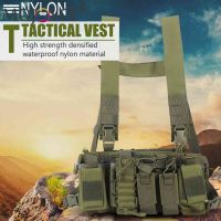 Nylon Chest Rig Bag Multi-Functional Unisex Chest Rig Bag Molle Adjustable Men Women Airsoft Equipment for Camping Travel Sport 【AUG】