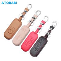 hot【DT】 Leather Car Cases 2 3 5 6 CX5 CX7 CX9 Miata MX5 Axela Atenza Keychain Protector Fobs Cover