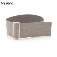 Neploe 2022 Autumn Winter New Women Waistband Simple Solid Leather Perforated Metal Button Wide Waist Belt Designer Girdle