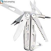 Daicamping Survival Multitool Outdoor EDC Gear แคมป์ปิ้ง ประมง เครื่องมือ 440 Stainless Steel Multi เครื่องมือ คีมมีดพับ