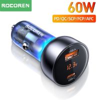 Rocoren อะแดปเตอร์ชาร์จ USB 60W PD QC Type C ชาร์จเร็ว สําหรับ iPhone 14 13 12 iPad Xiaomi Samsung Huawei