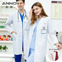 ANNO White Doctor Medical Coat Unisex Lab Uniforms Dentistry Clinic Overall Pharmacy Chemistry MedicoCoveralls